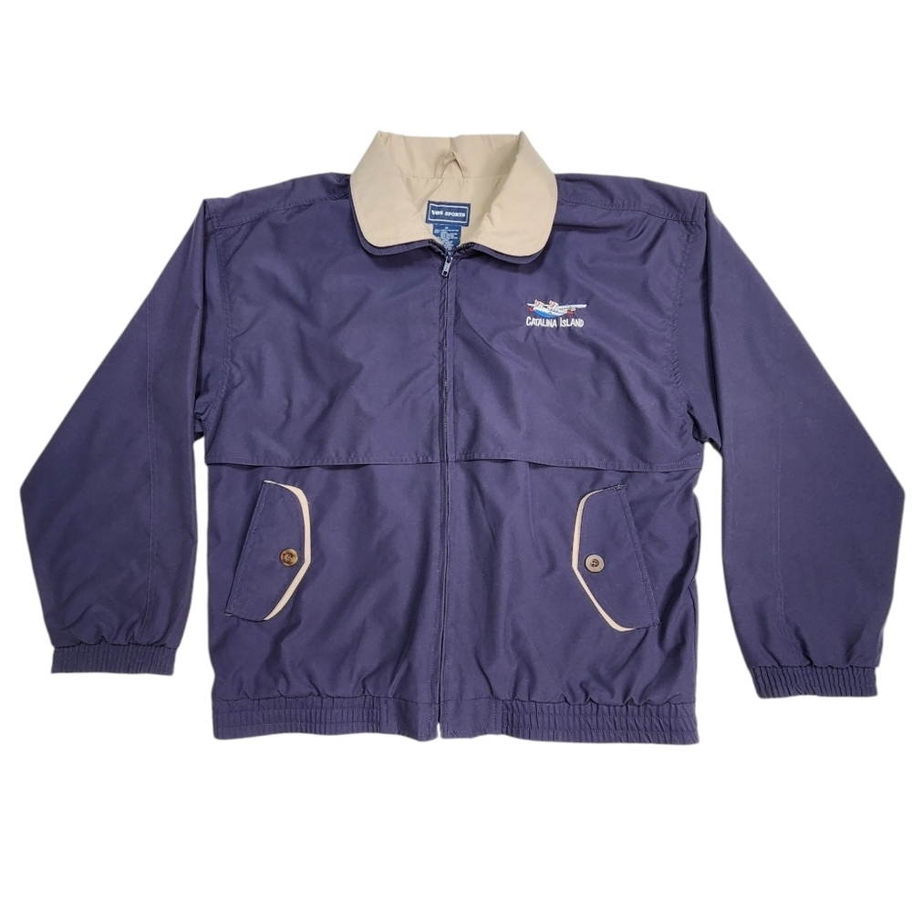 VOS Sports Jacket Mens M Lined Full Zip Flight Sail Catalina Island Pockets Fly